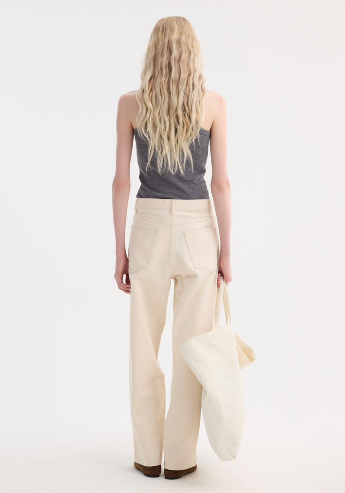 Racerback merino jersey top | mid grey melange