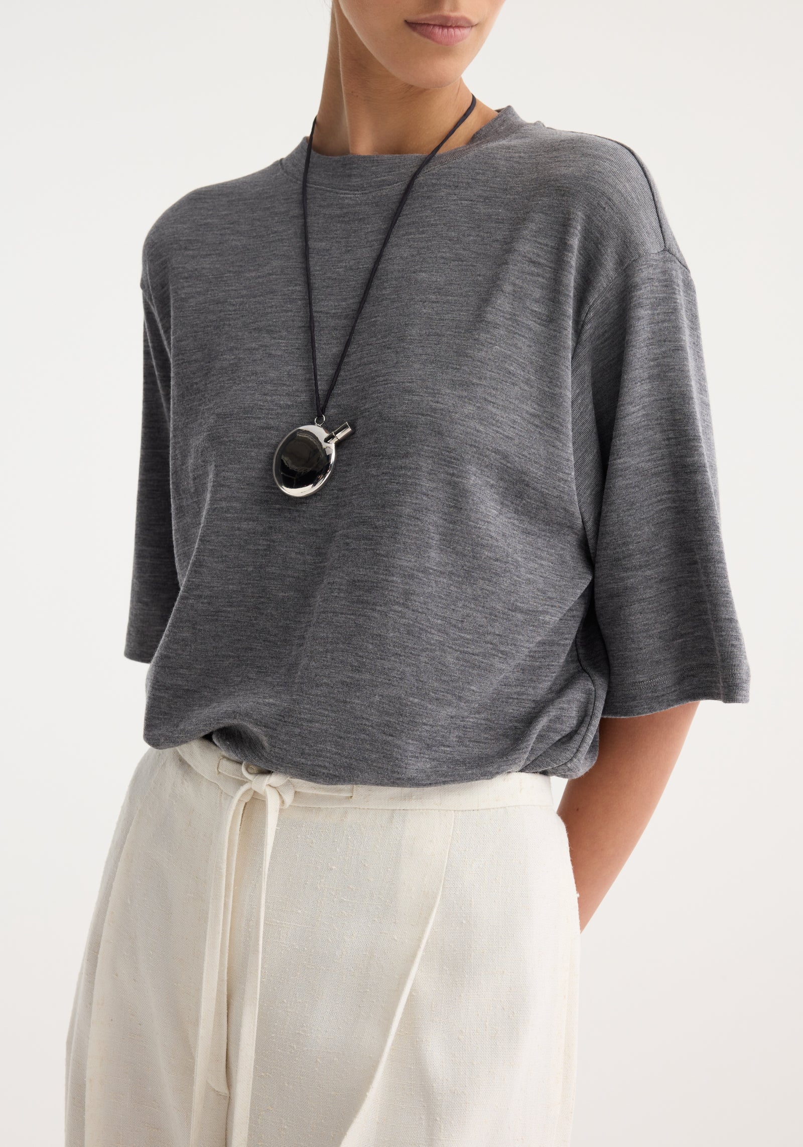 Silver perfume bottle necklace | silver