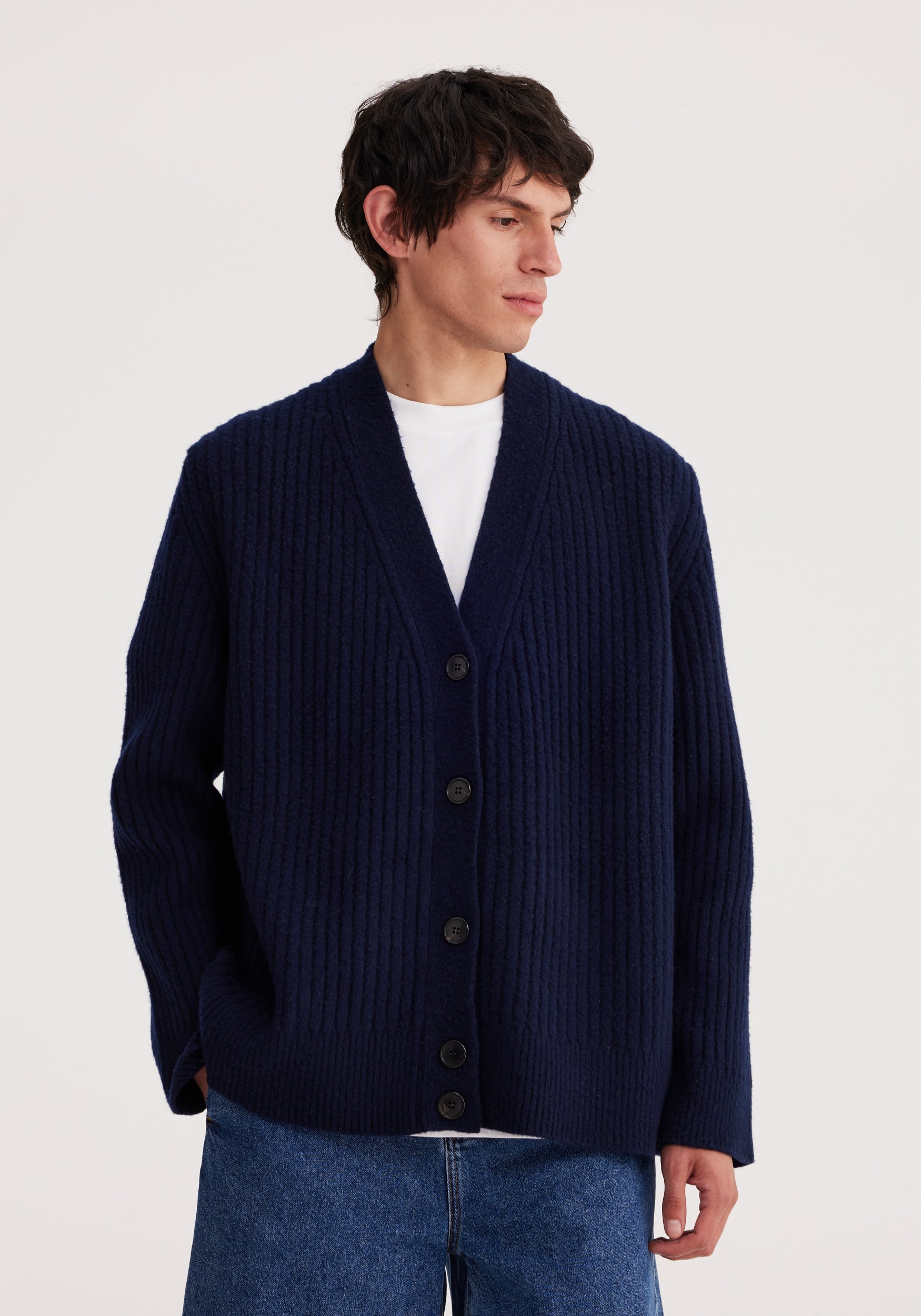 Boiled wool cardigan hotsell