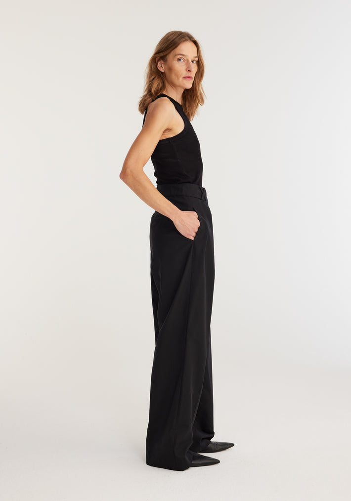 Cotton rib tank top | noir