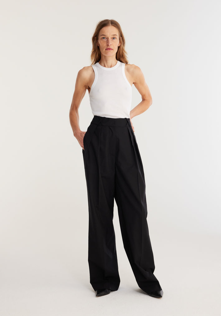 Cotton rib tank top | white