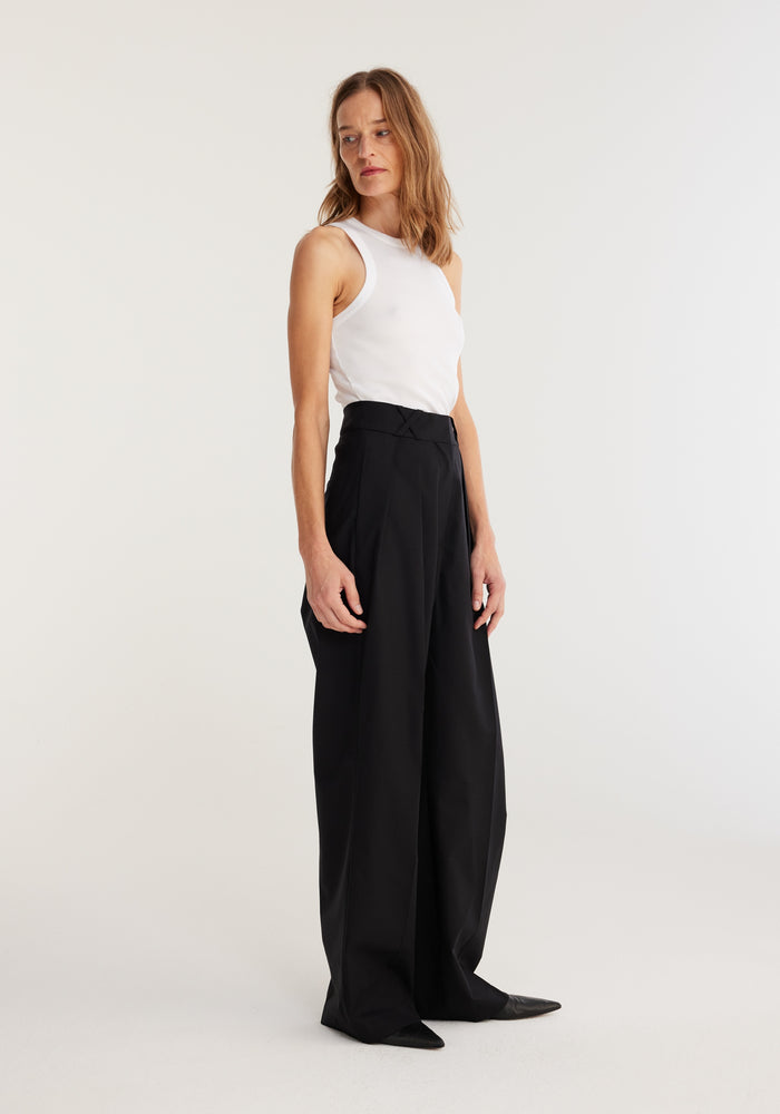 Cotton rib tank top | white