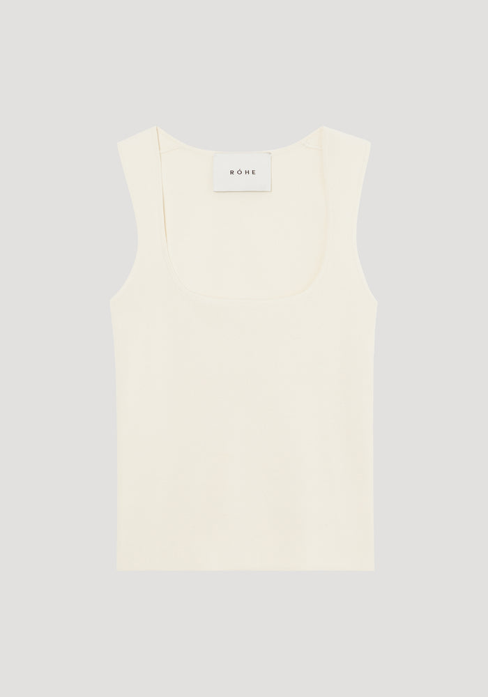 Bustier shaped knitted top | off white