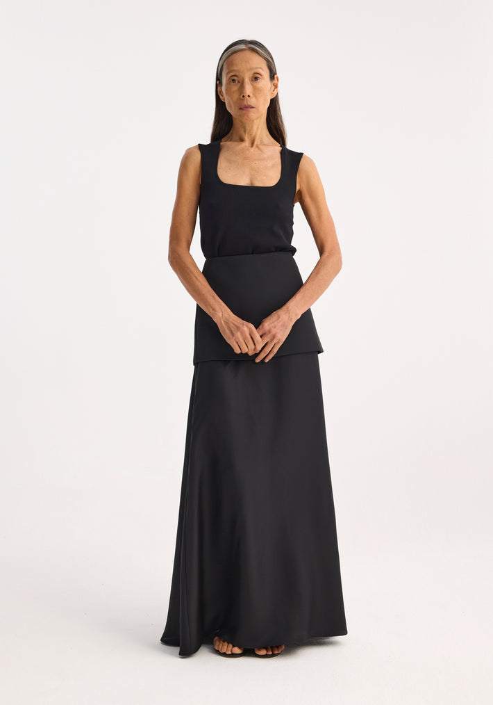 Bustier shaped knitted top | black