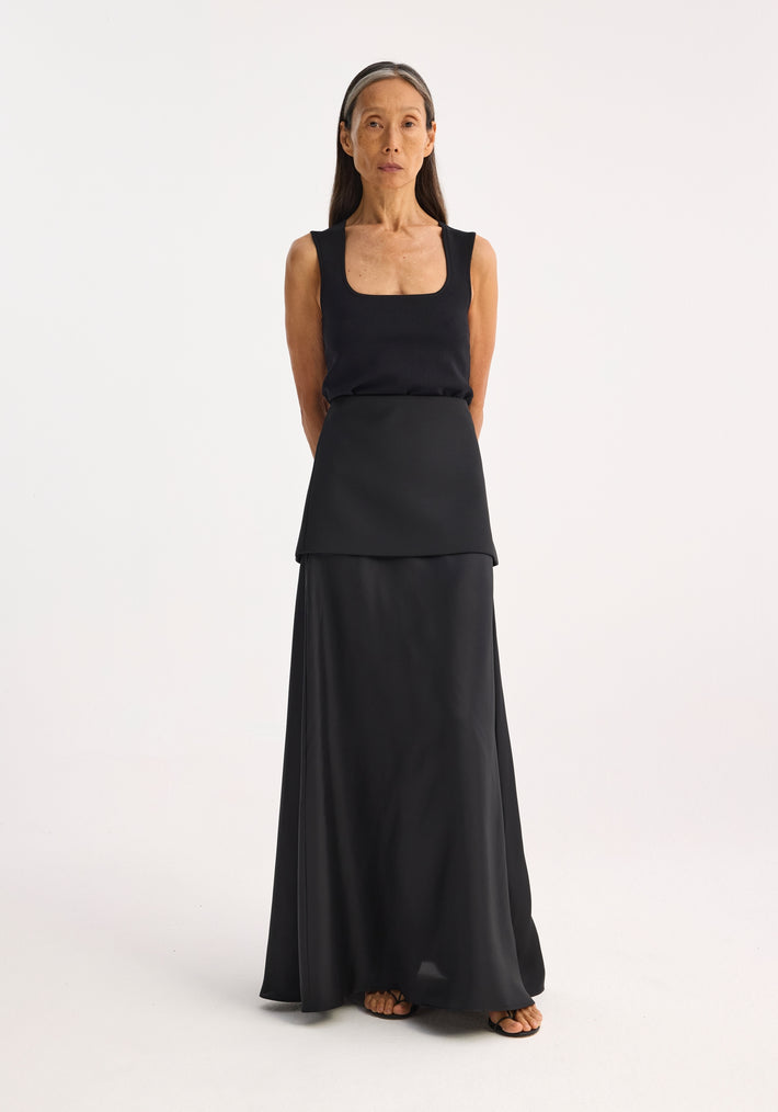 Bustier shaped knitted top | black