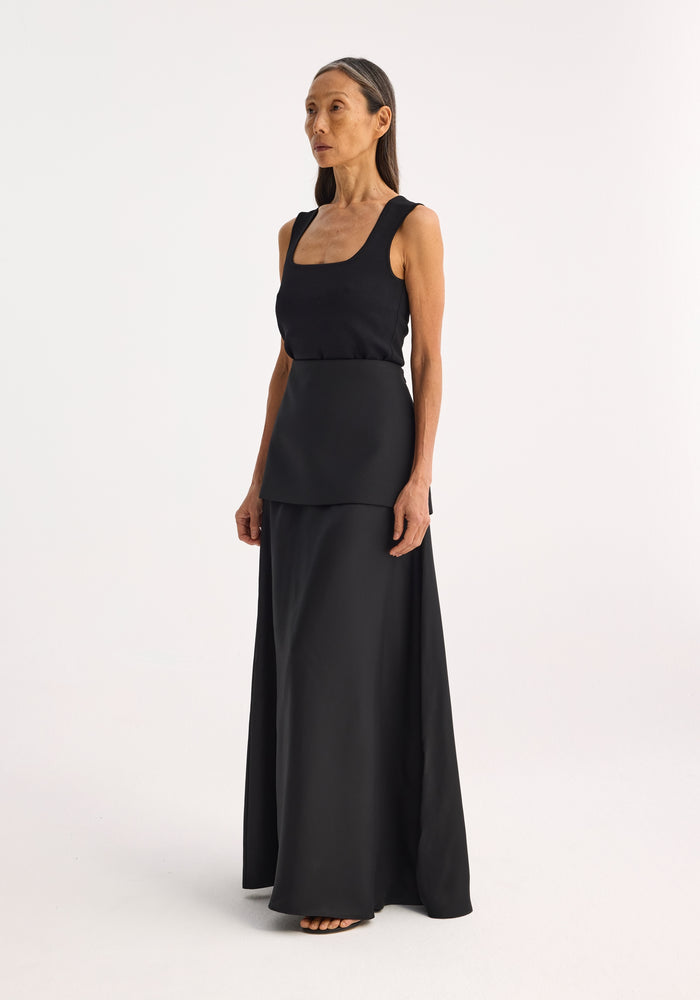 Bustier shaped knitted top | black