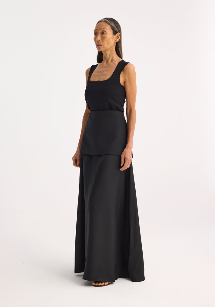 Bustier shaped knitted top | black