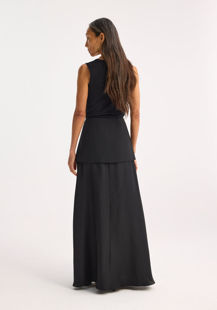 Bustier shaped knitted top | black