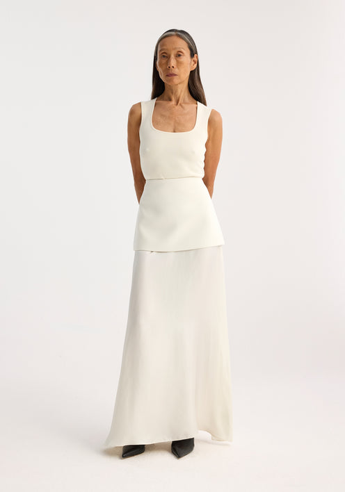 Bustier shaped knitted top | off white