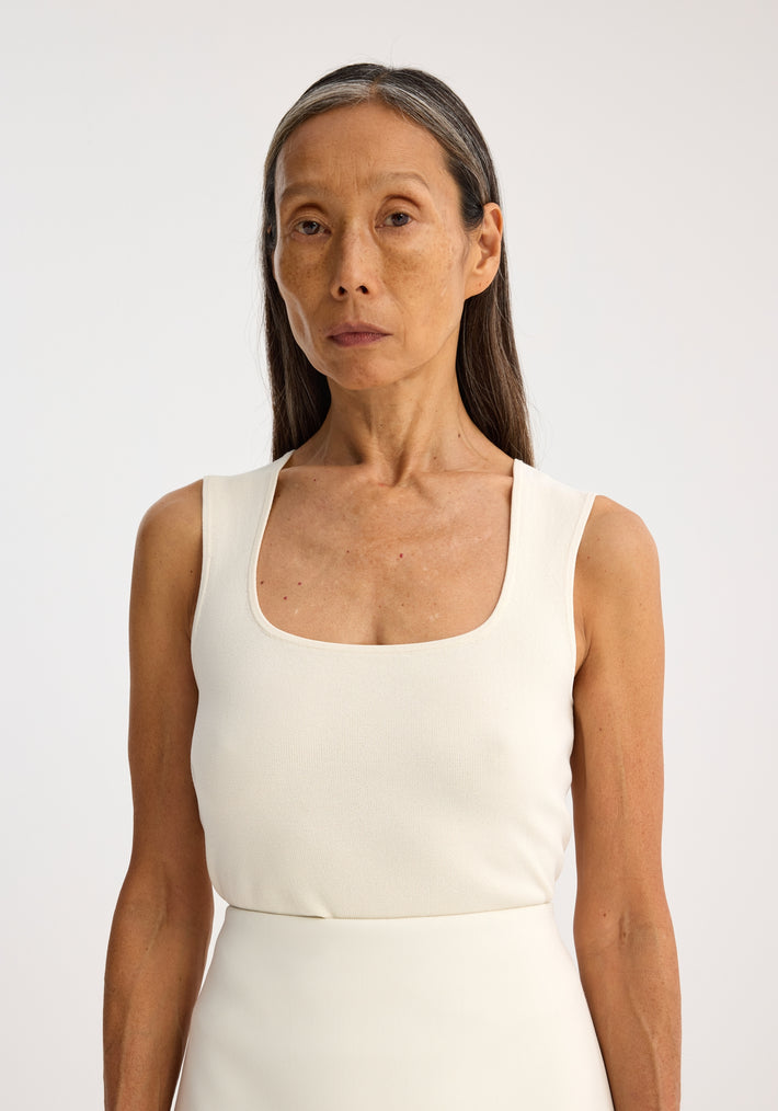 Bustier shaped knitted top | off white
