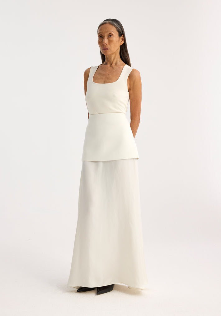 Bustier shaped knitted top | off white