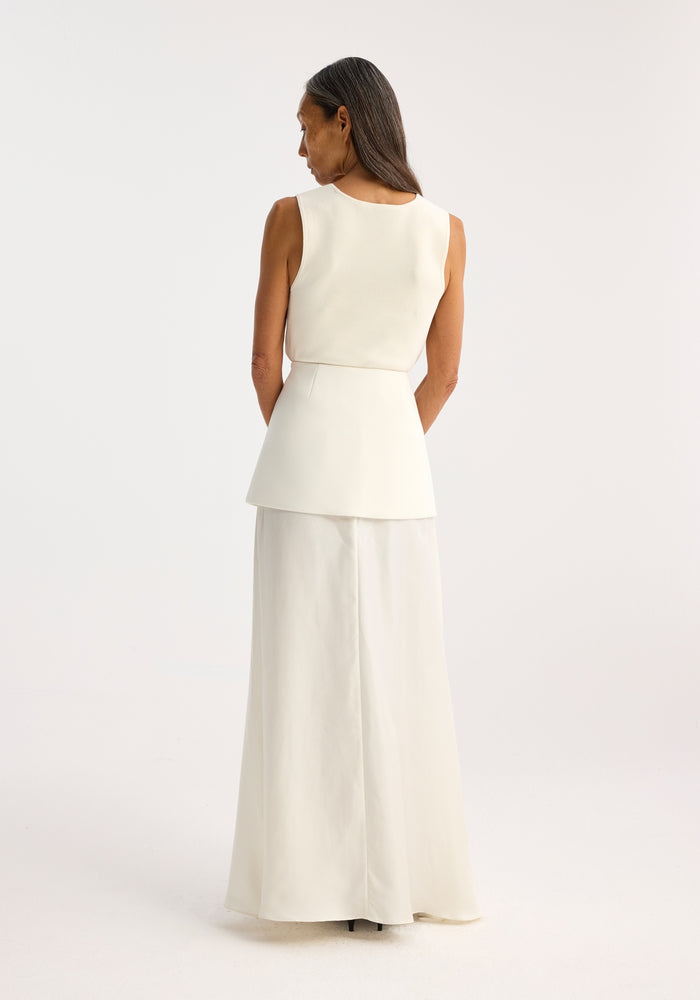 Bustier shaped knitted top | off white