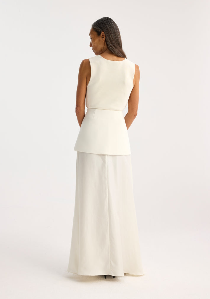 Bustier shaped knitted top | off white