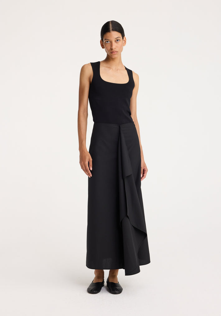 Bustier shaped knitted top | black