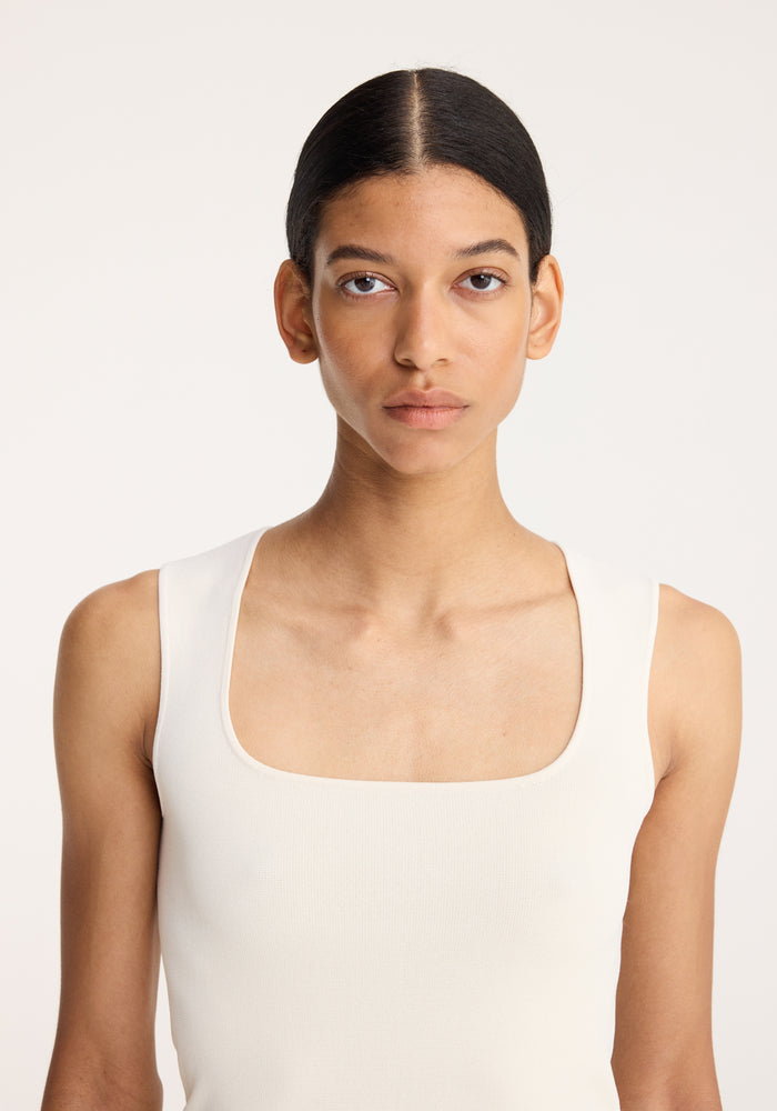Bustier shaped knitted top | off white