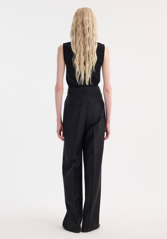 Dense rib tank top | black