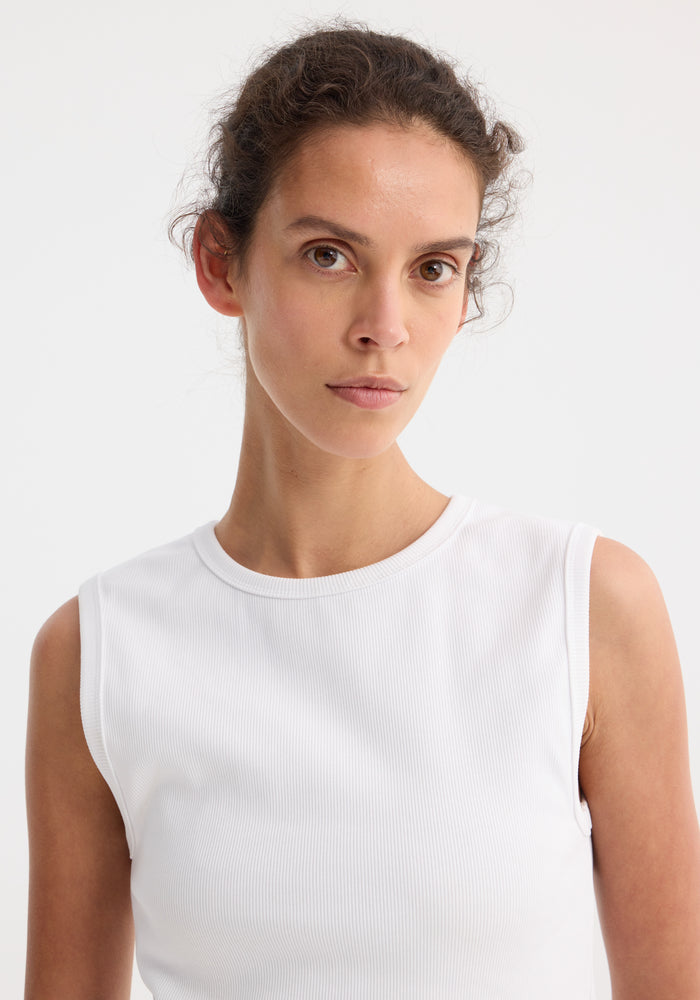 Dense rib tank top | optic white