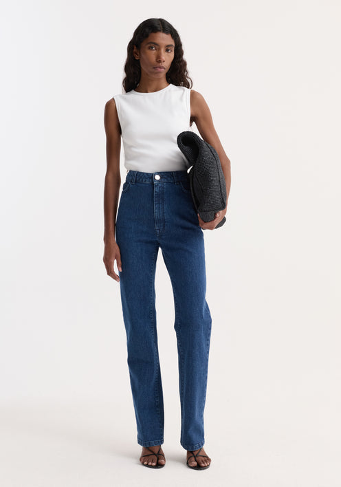 Dense rib tank top | optic white