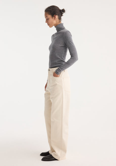 Fine merino turtleneck | mid grey melange