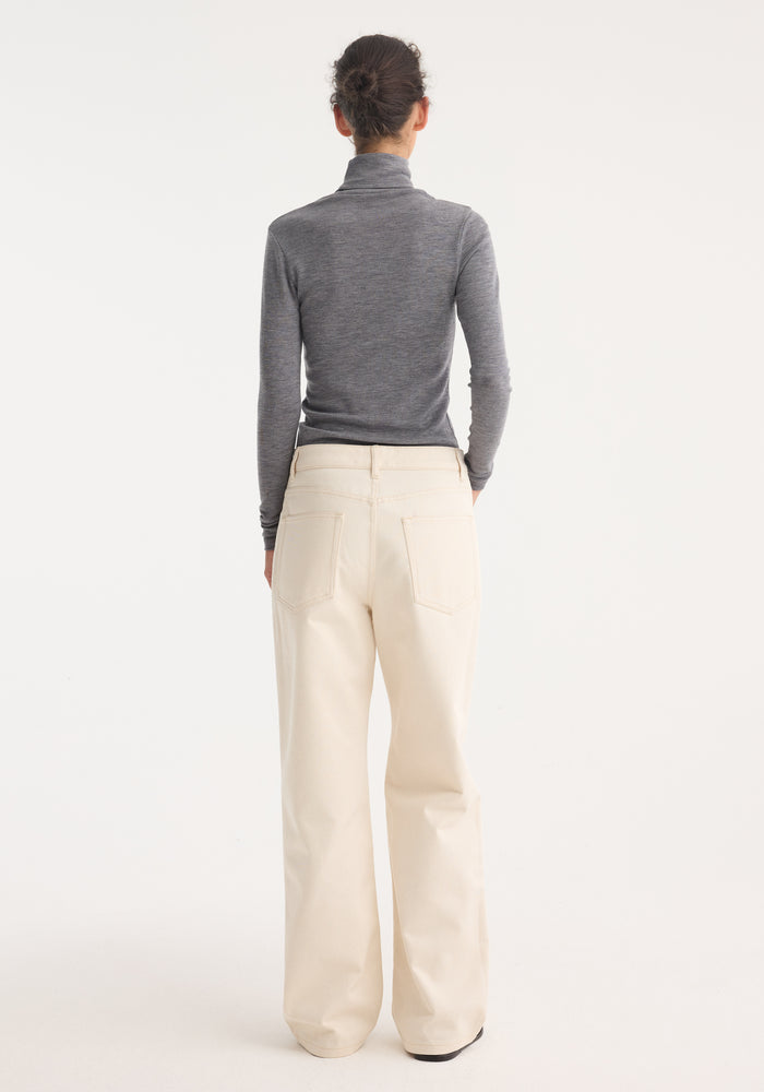 Fine merino turtleneck | mid grey melange