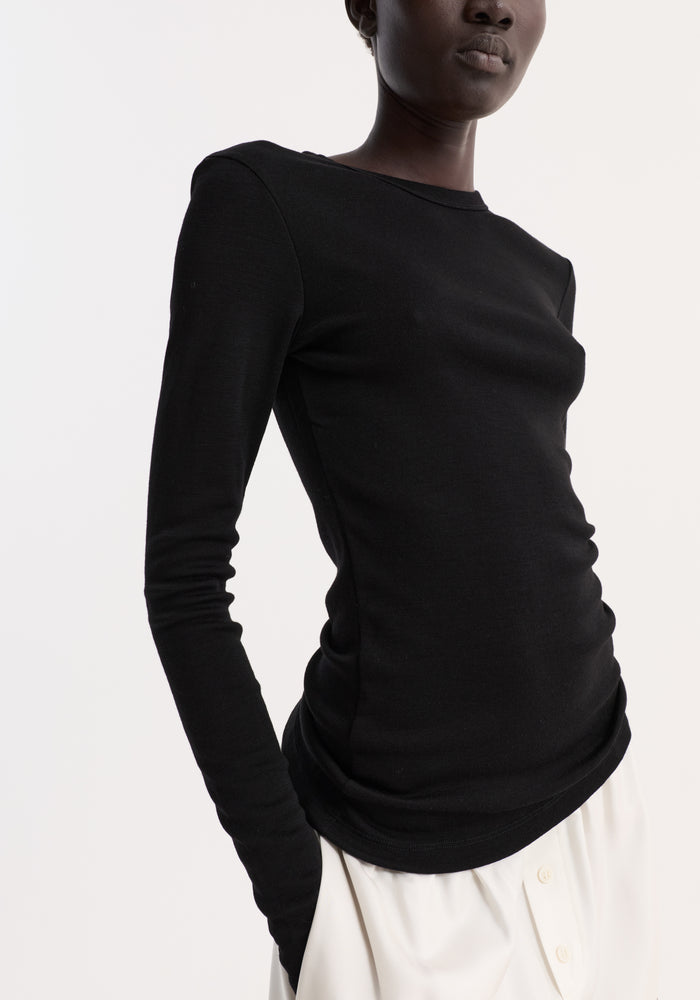 Fine merino long sleeve | black