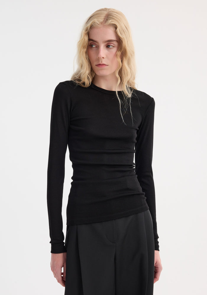 Fine merino long sleeve | black