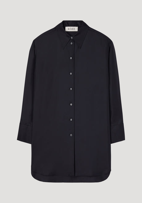Signature elongated silk shirt | black