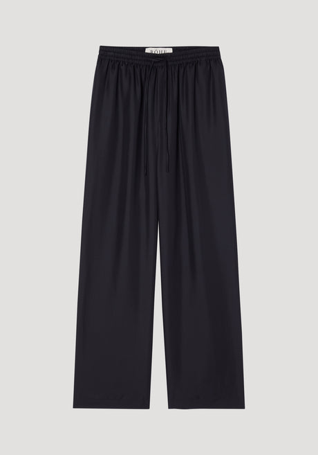 Wide leg silk trousers | black