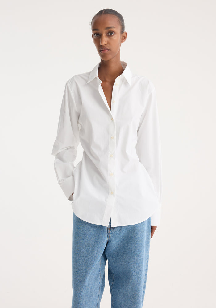 Poplin shaped shirt | optic white