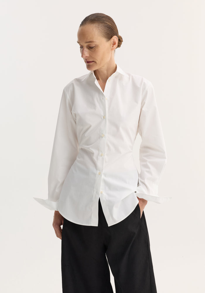 Poplin shaped shirt | optic white