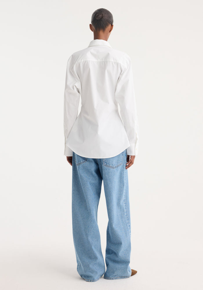 Poplin shaped shirt | optic white