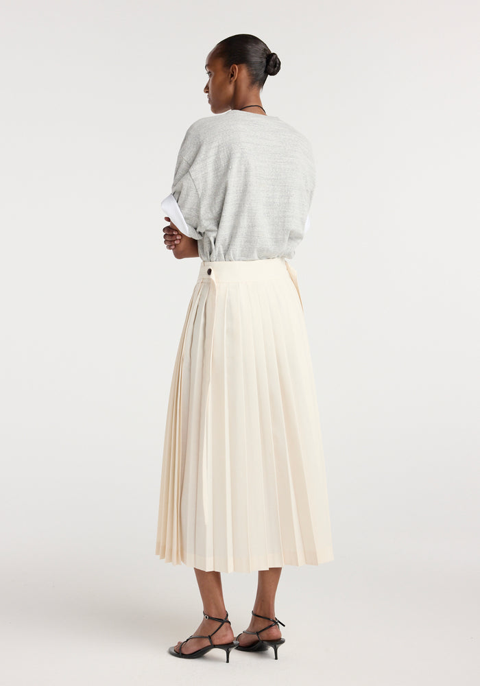 Plissé wrap skirt | cream