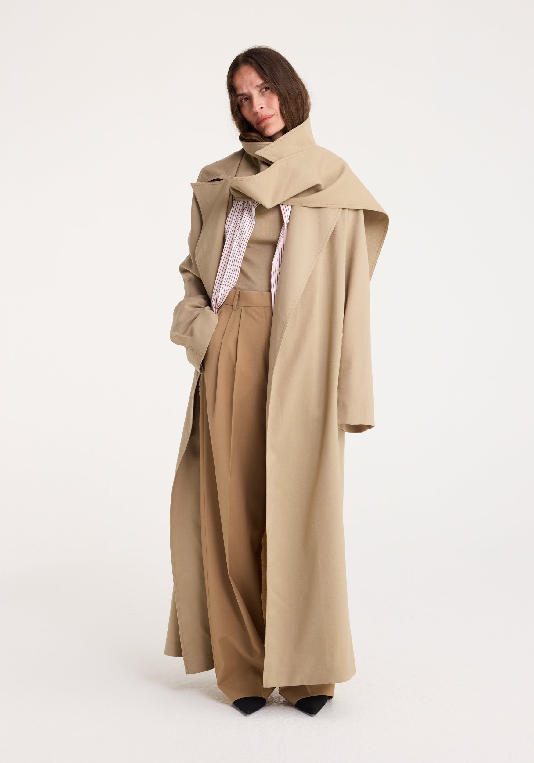 Belted trench cape best sale