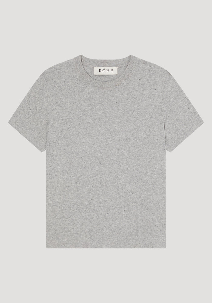 Slub melange cotton t-shirt | light grey melange