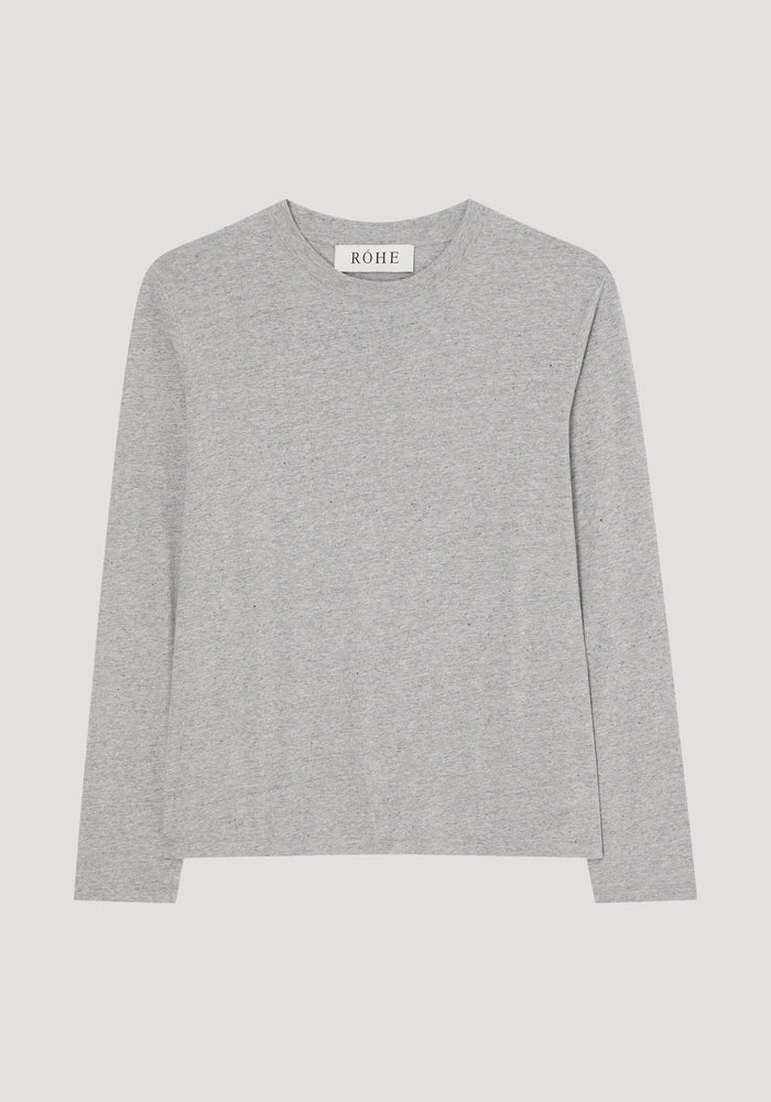 Slub melange cotton long sleeve | light grey melange