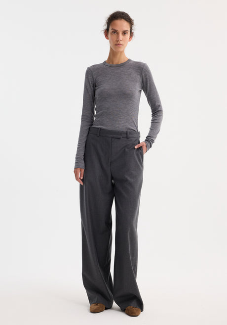 Wide leg trousers | dark grey melange