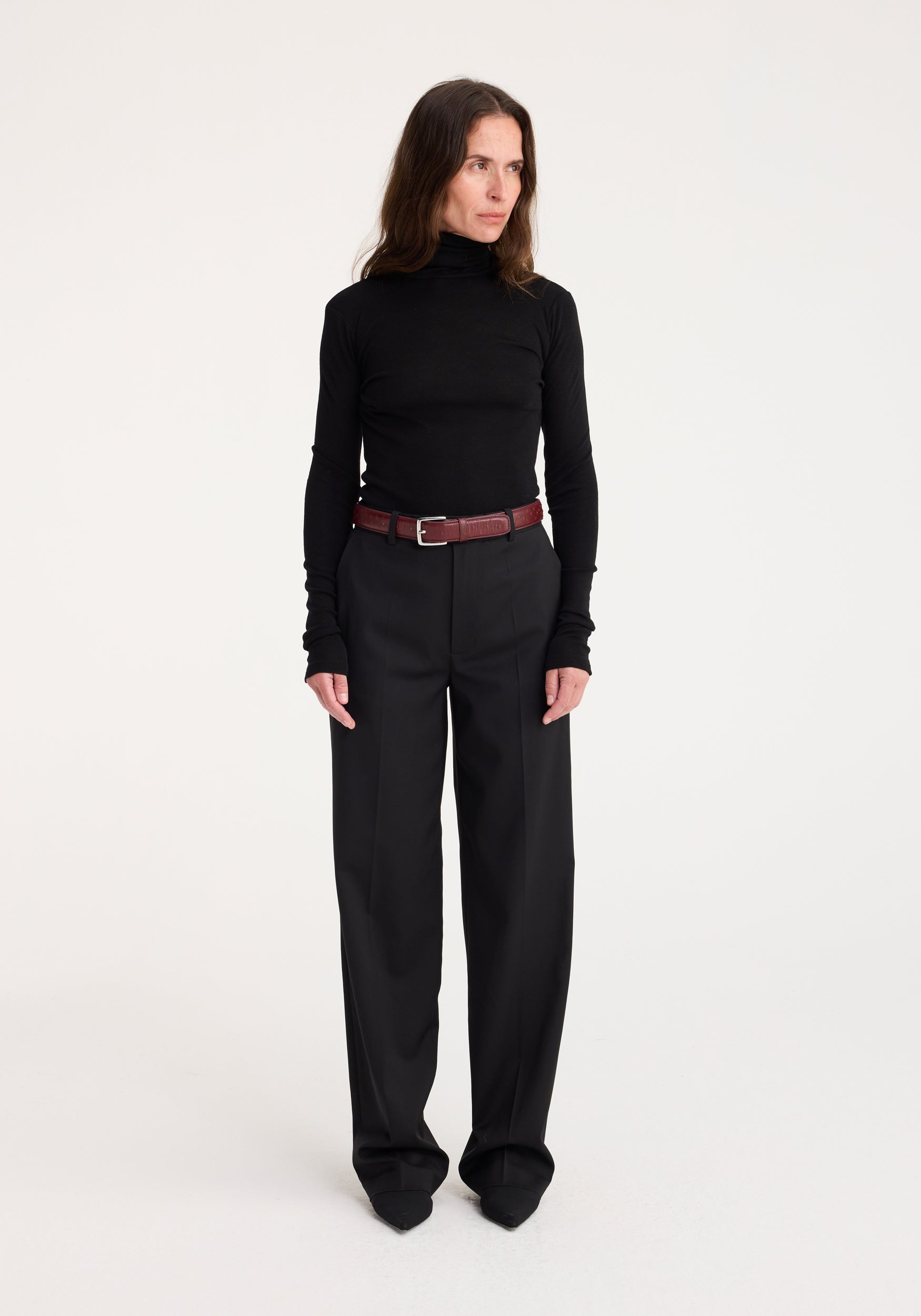 Black merino turtleneck best sale