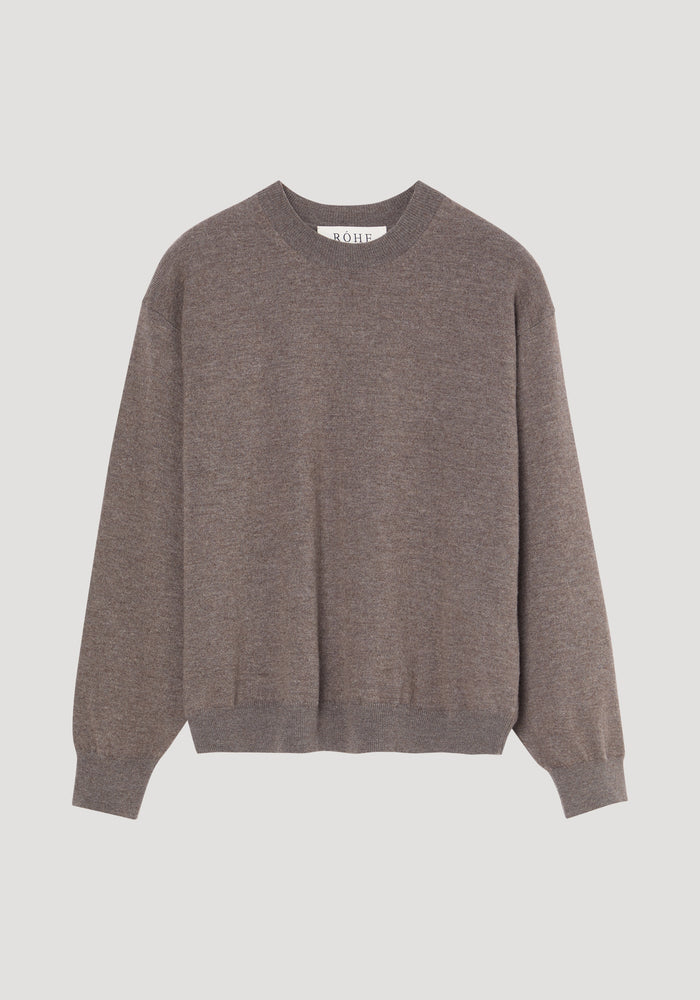 Crew-neck with open armhole | mud melange