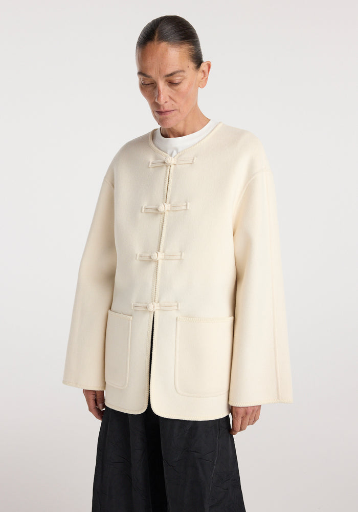Double-faced wool pankou jacket | off white