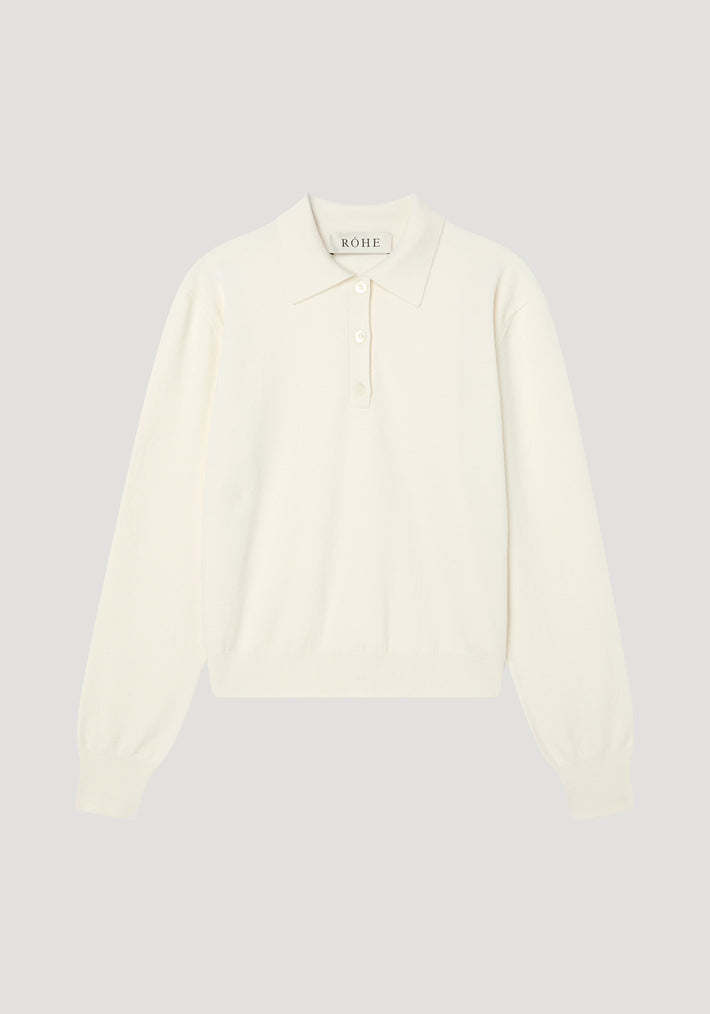 Wool cashmere polo | off white