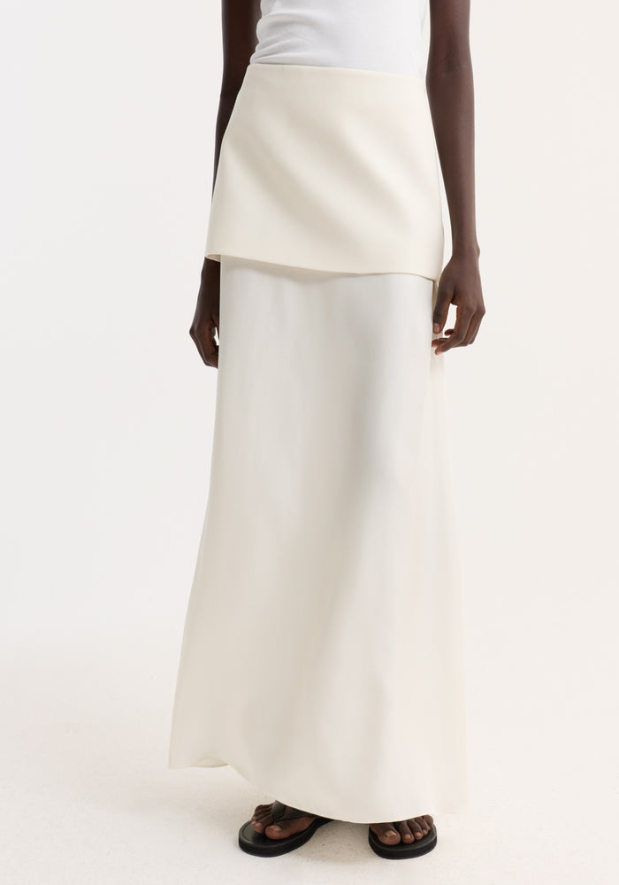Integrated fluid silk skirt | cream