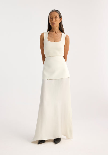 Integrated fluid silk skirt | cream