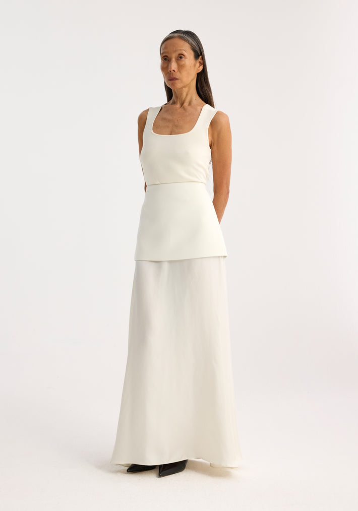 Integrated fluid silk skirt | cream