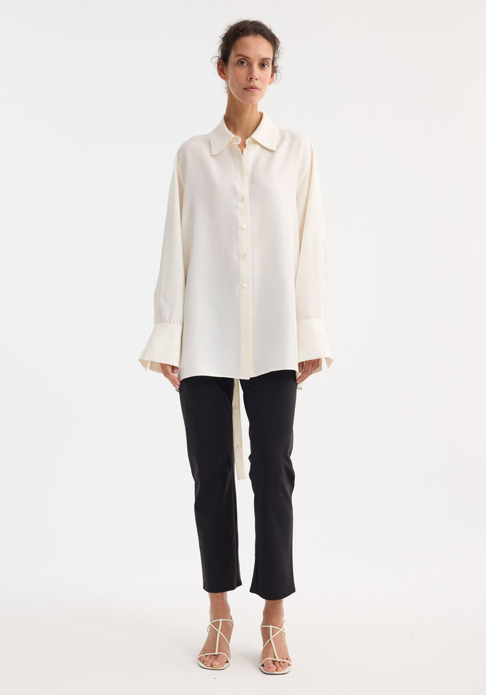 Deconstructed silk shirt | cream