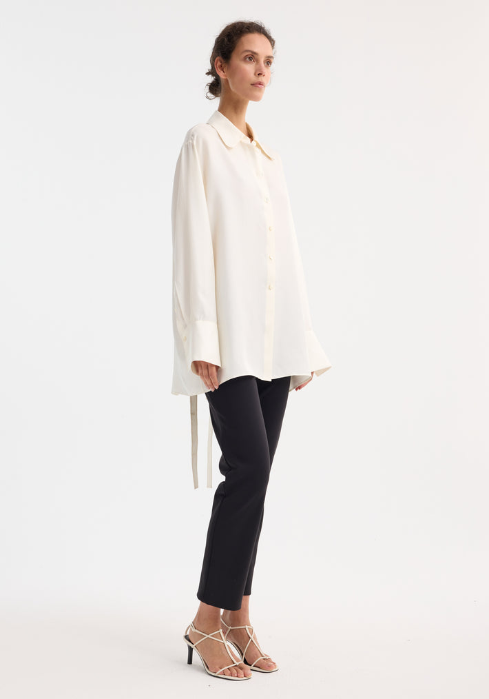 Deconstructed silk shirt | cream