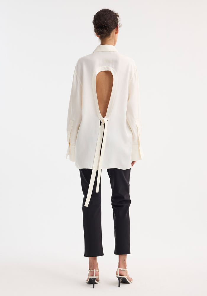 Deconstructed silk shirt | cream