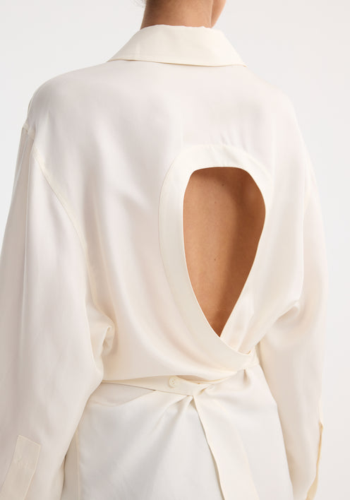 Deconstructed silk shirt | cream