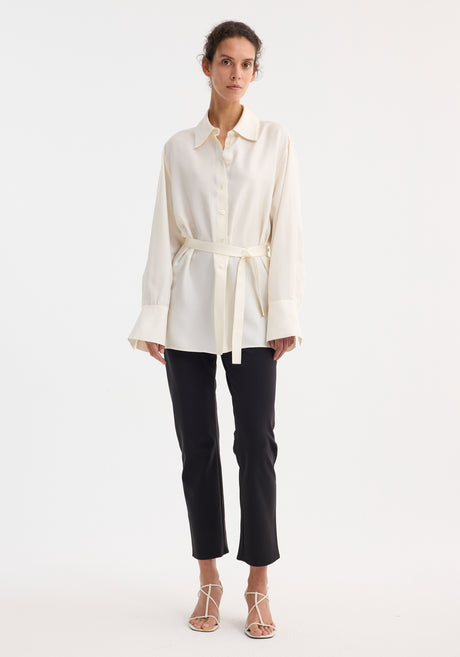 Deconstructed silk shirt | cream