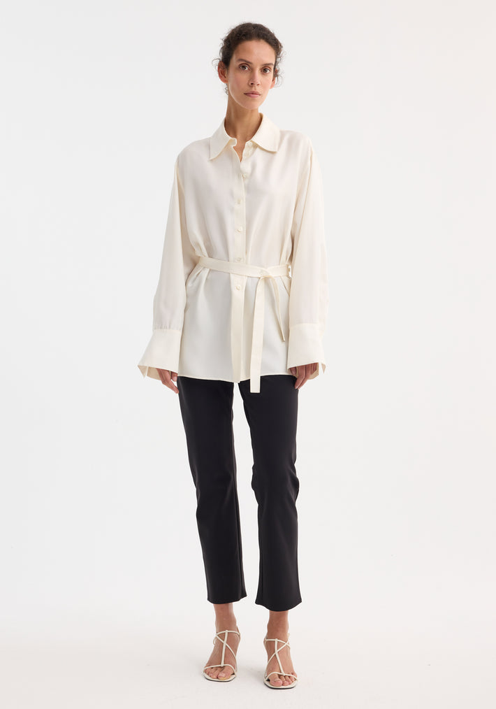 Deconstructed silk shirt | cream