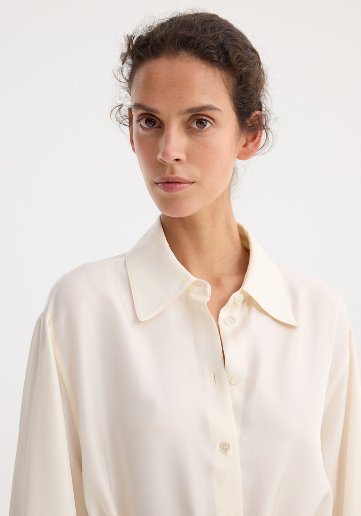 Deconstructed silk shirt | cream